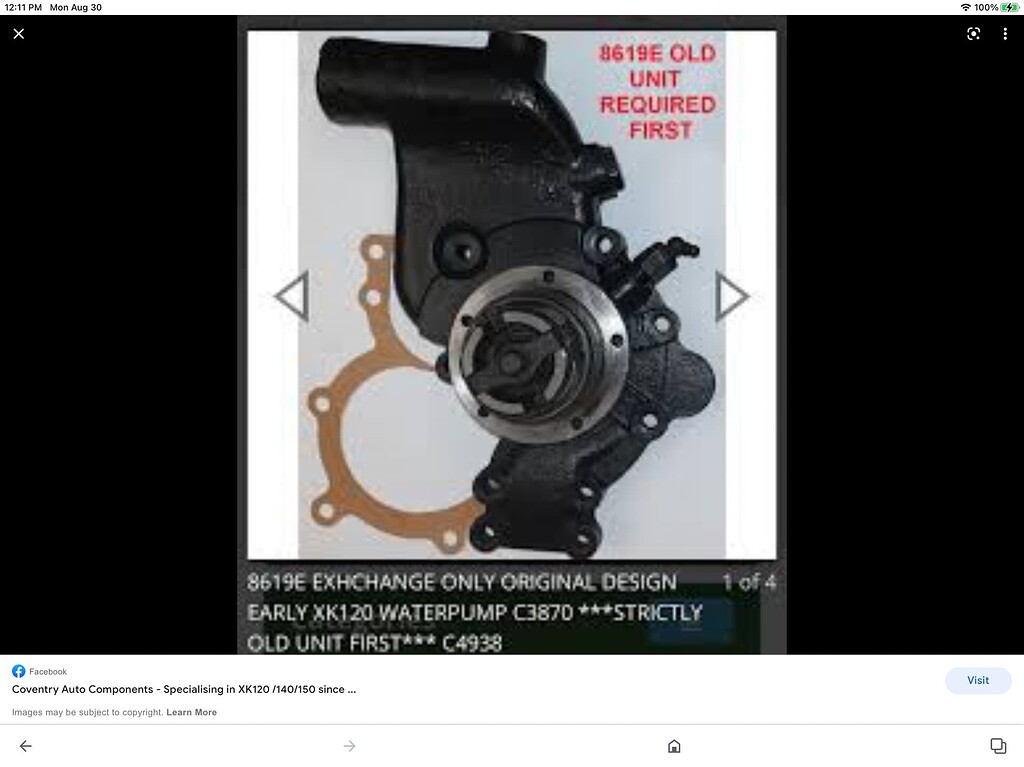 679526 water pump questions XK Jaglovers Forums