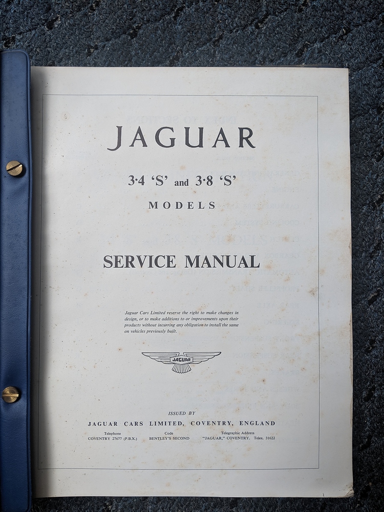Jaguar 3.4 and 3.8 S Models Service Manual for sale - Classifieds - Jag-lovers Forums