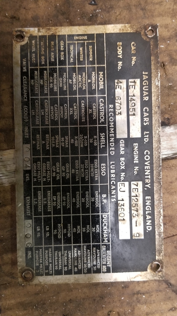 Does this ID plate belong to you - E-Type - Jag-lovers Forums