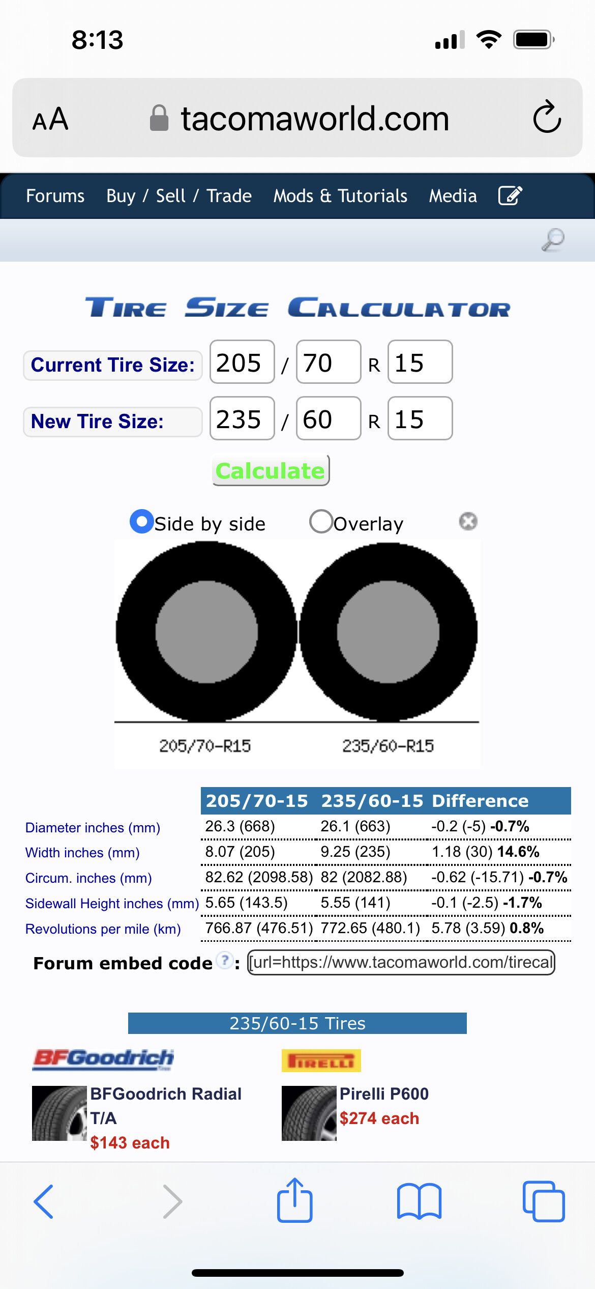 Correct XJS Tyre sizes - XJ-S - Jag-lovers Forums