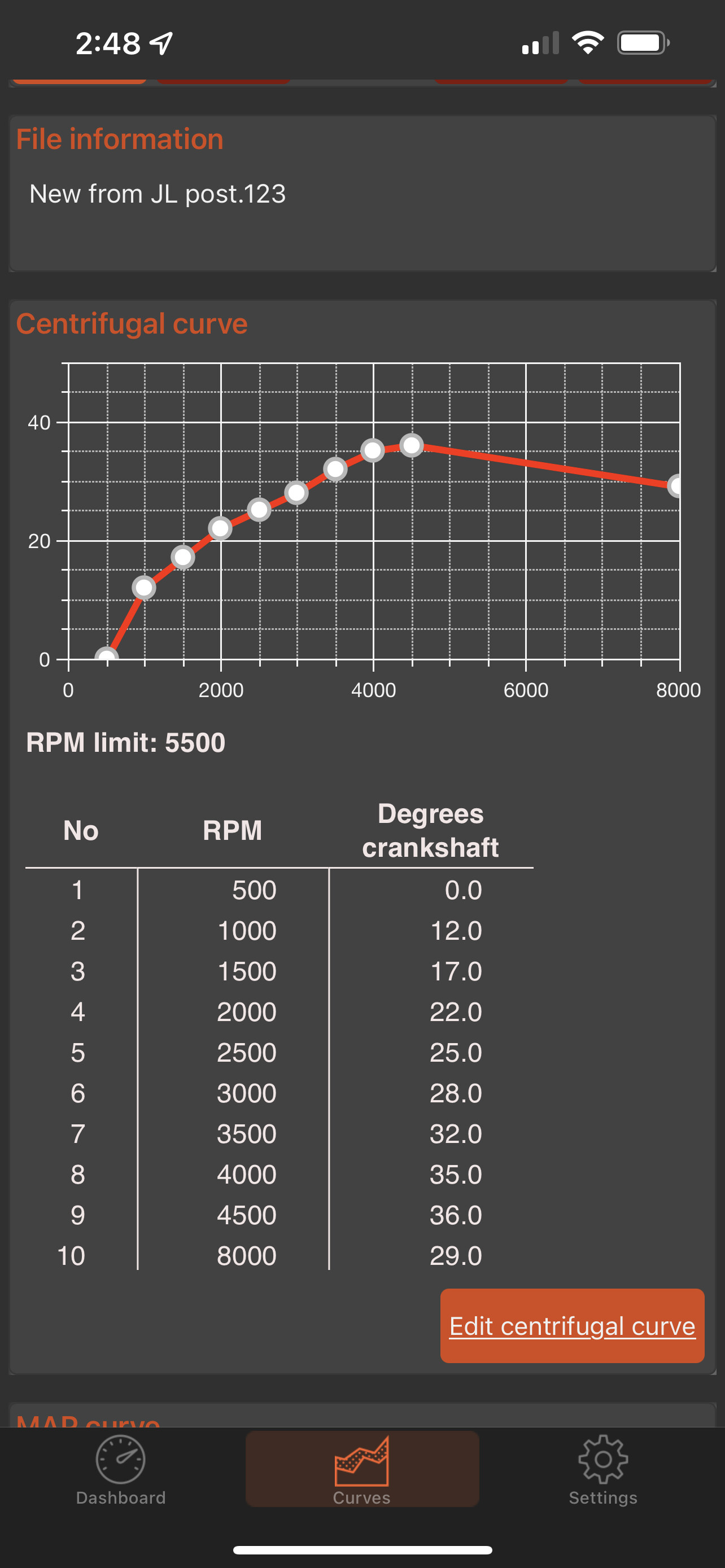 123 Distributor Curve settings EType Jaglovers Forums